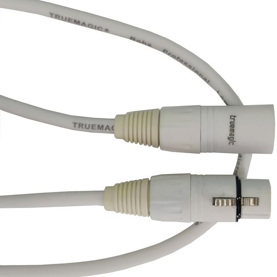 TRUE MAGIC TMH004/3M Кабель микрофонный HD XLR male - XLR female, 3м, 7мм, белый