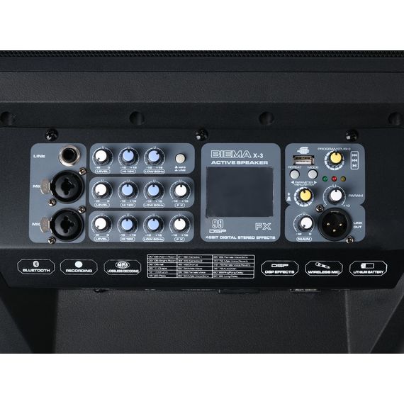 BIEMA X-3B Активная акустическая система, портативная, 350Вт.MP3 и Bluetooth плеер 5.0.