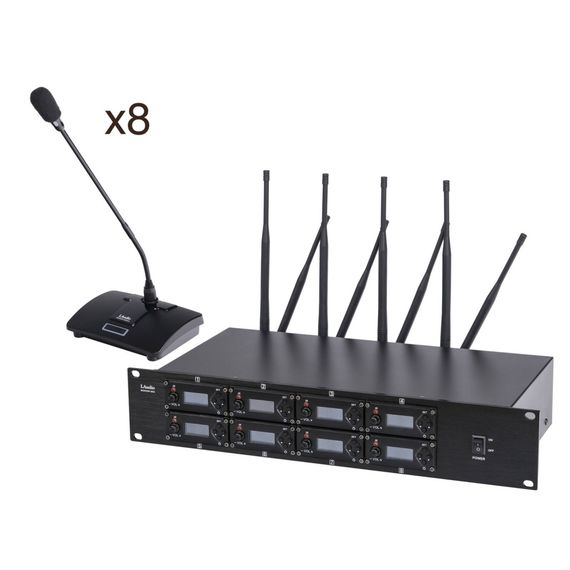 LAUDIO 8000C-8D Беспроводная конференц-система, 8 настольных микрофонов, (2 коробки)
