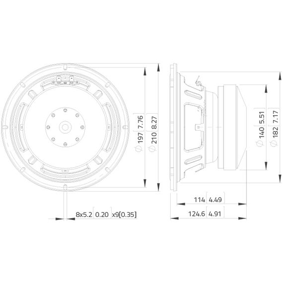 LAVOCE SSF082.00L-8 Динамик 8", 700Вт, 8 Ом