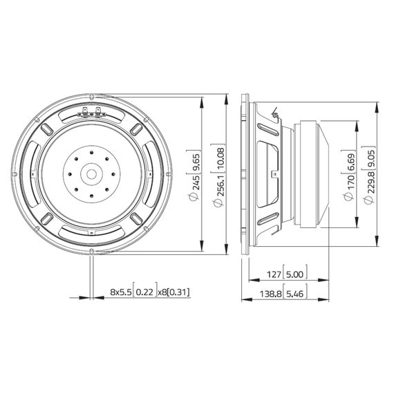 LAVOCE SSF102.50L Динамик 10" сабвуфер, 800 Вт, 8 Ом