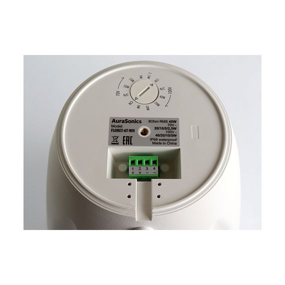 AURASONICS FLORET-6T-WH акустическая система, настенная/подвесная, IP66, 6,5"+1", НЧ-резонатор, 8Ом/, изображение 3