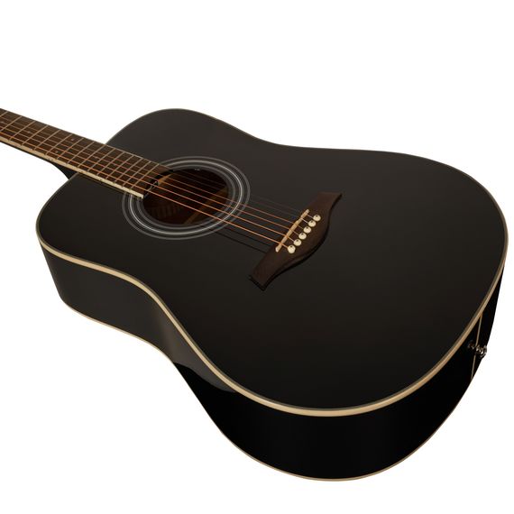ROCKDALE Aurora D6 BK Gloss Акустическая гитара. Форма корпуса Dreadnought. Цвет черный.