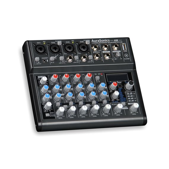 AURASONICS K8 компактный микшерный пульт 2 мик.+2мик.моно/линейных стерео+1 лин.стерео+FXстерео