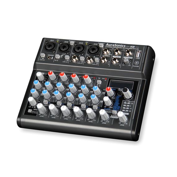 AURASONICS K8 компактный микшерный пульт 2 мик.+2мик.моно/линейных стерео+1 лин.стерео+FXстерео