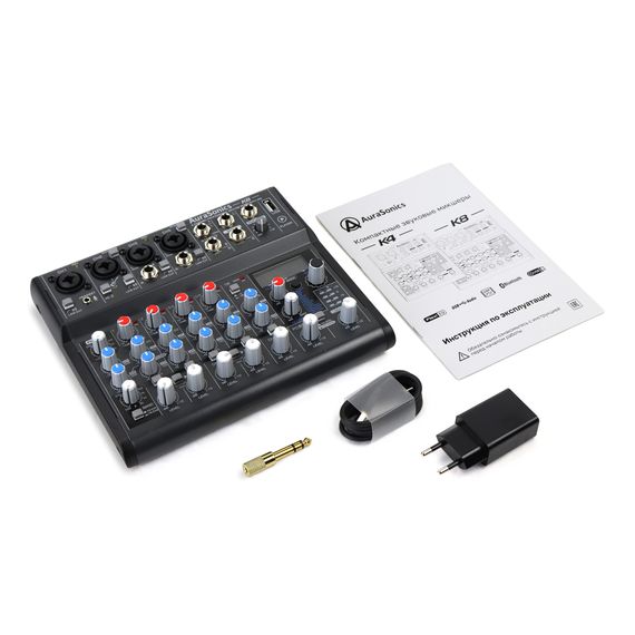 AURASONICS K8 компактный микшерный пульт 2 мик.+2мик.моно/линейных стерео+1 лин.стерео+FXстерео