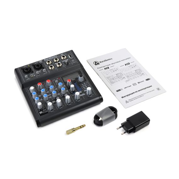 AURASONICS K4 компактный микшерный пульт 2 мик.+1 лин.стерео+FXстерео+дополнительный стереоканал