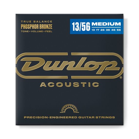 DUNLOP DAP1356 Комплект струн для акустической гитары, фосф. бронза, Medium, 13-56