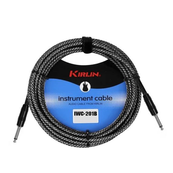 ​KIRLIN IWC-201B/BK 20AWG кабель инструментальный Jack-Jack 6.7 мм тканый 3м