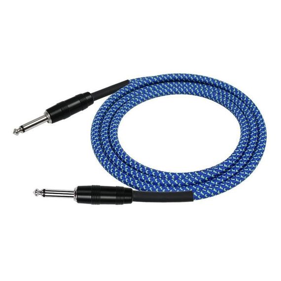 KIRLIN IWC-201B/BL 20AWG кабель инструментальный Jack-Jack 6.7 мм тканый 6м