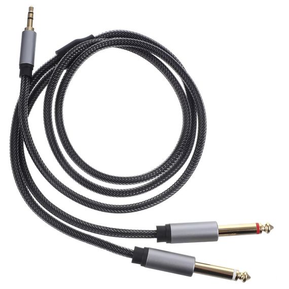UGLINE LJ-TRS102/1 Кабель готовый, JACK stereo 3.5mm - 2 x JACK mono 6.3mm, длина 1метр