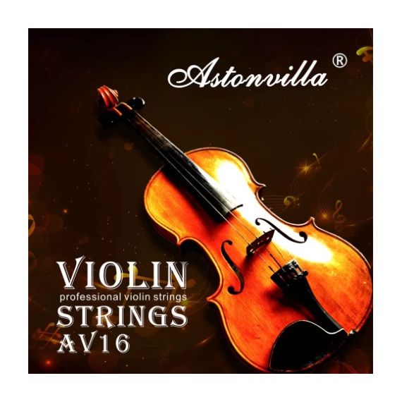 ASTONVILLA AV16 4/4 violin strings Струны для скрипки. Первая струна - высокоуглеродистая нержавеющая сталь, остальные струны - оплетка из сплава никеля.