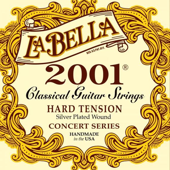 LA BELLA 2001H Hard 2001 Hard Комплект струн для классической гитары, сильное натяжение, посеребренные
