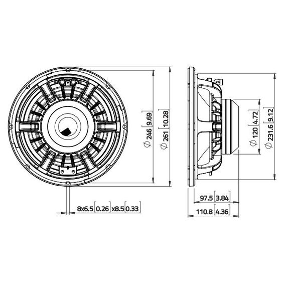 LAVOCE WAN103.01 Динамик 10", 900Вт, 8 Ом