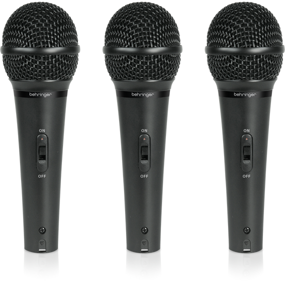 BEHRINGER XM1800S Комплект из 3 кардиоидных динамических микрофонов, 80-15000Гц, держатели, кейс