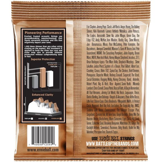 ERNIE BALL 2544 Everlast Coated 13-56 Phosphor Bronze Medium Струны для акустической гитары