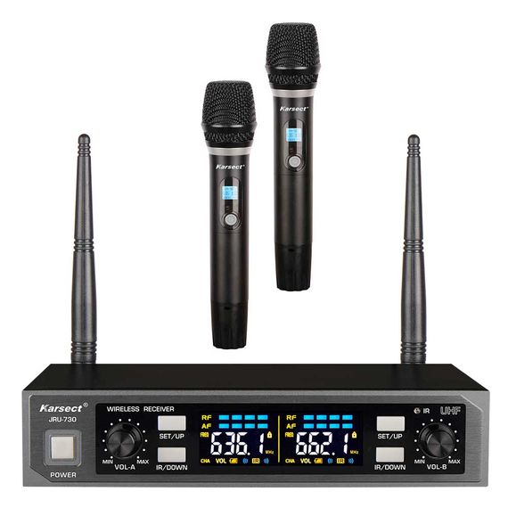 KARSECT JRU-730/HT-60C UHF PLL радиосистема с 2 ручными микрофонами