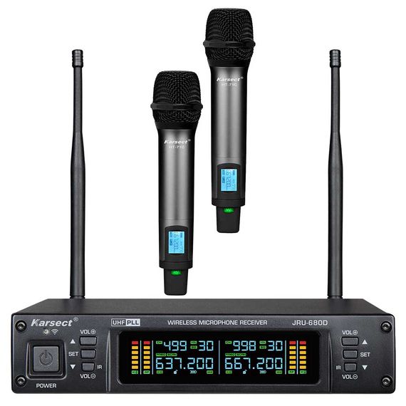 KARSECT JRU-680D/HT-71C UHF PLL радиосистема с 2 ручными микрофонами