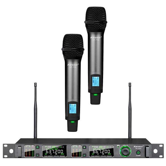 KARSECT JRU-900D/HT-71C UHF PLL радиосистема с 2 ручными микрофонами