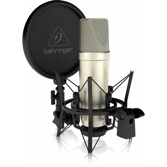 BEHRINGER TM1 cтудийный конденсаторный микрофон, кардиоида, мембрана 1" позолоченная, 20Гц - 20 кГц, подвес "паук", поп-фильтр и кабель