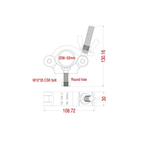 XLINE 223B130 (KCP-830) Струбцина большая, до 300 кг, изображение 2