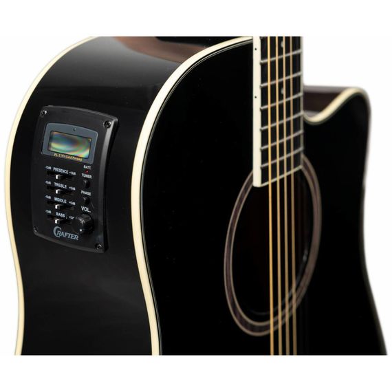 CRAFTER HD-250 CE/BK электроакустическая гитара с вырезом в черном цвете, изображение 2
