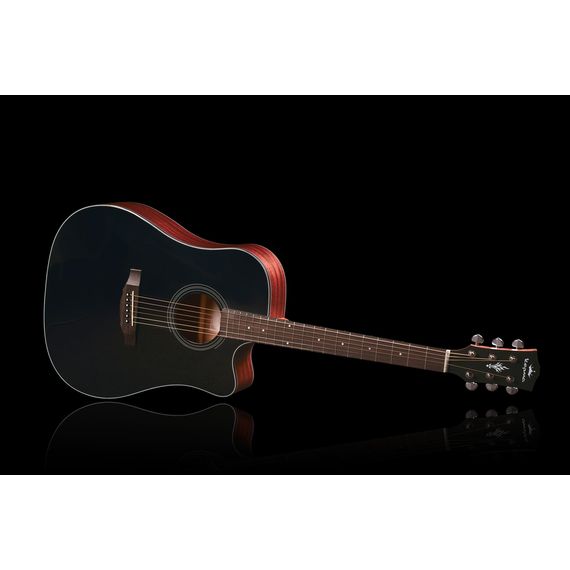 KEPMA EDCE K10 Black Matt Трансакустическая гитара, цвет черный матовый, в комплекте 3м кабель, форм, изображение 4