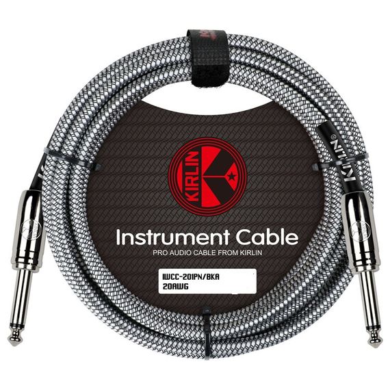 KIRLIN IWCC-201PN /BKA 20AWG Кабель инструментальный Jack-Jack 6 мм тканый 6м