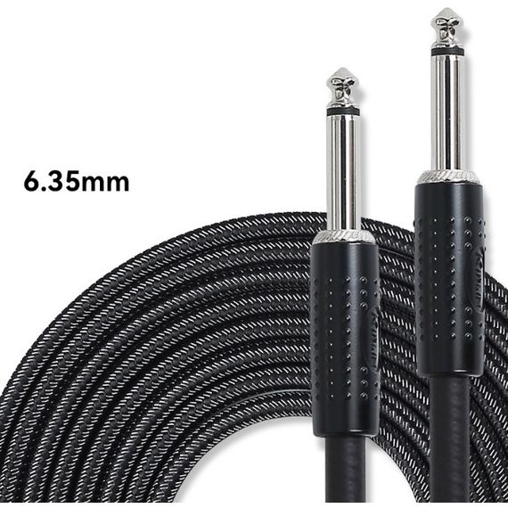KIRLIN CIW-201B-3M BK 20AWG Кабель инструментальный Jack-Jack 6 мм тканый 3м