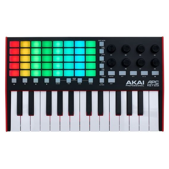 AKAI PRO APC KEY 25 MK2 MIDI-клавиатура компактная для работы в Ableton Live. Клавиатура на 25 клави