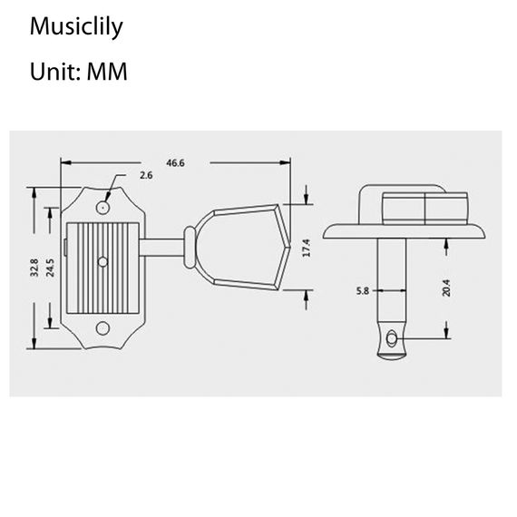 MUSICLILY M171 Колки для гитары, 3+3, хром