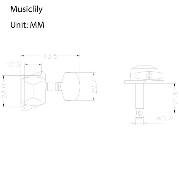 MUSICLILY MX0703 Колки для гитары, 6л, черные