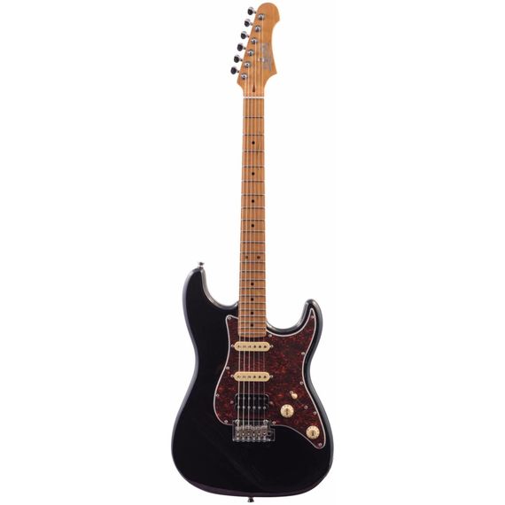 JET JS-400 BK Электрогитара шестиструнная Stratocaster, корпус тополь запеченный, 22 лада, HSS, tremolo, цвет BK