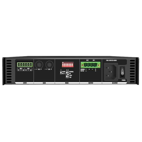 AUDIOCENTER T2.4V Artist T2.4V компактный 2-канальный усилитель класса D 2x100Вт/8Ом; 200Вт/4Ом; 70V, изображение 2