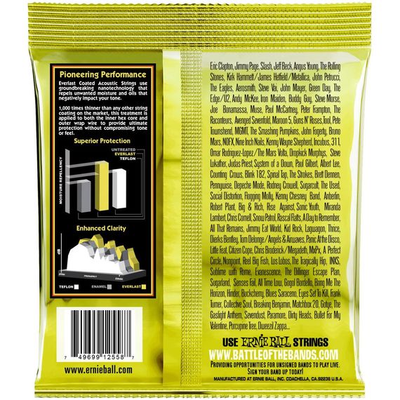 ERNIE BALL 2558 Everlast Coated 80/20 Bronze Light 11-52 Струны для акустической гитары, изображение 2
