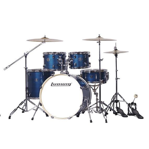 LUDWIG LC196-4 Accent Pro Барабанная установка, синяя, 2 коробки Цвет: синий Iris Blue.