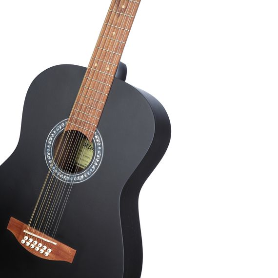MILENA-MUSIC ML-F3-BK-12Str Акустическая гитара 12-струнная, черная, изображение 4