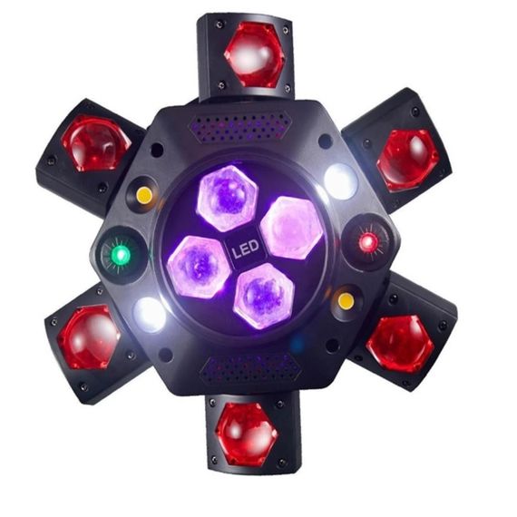 LED STAR MA-E042 Эффект светодиодный вращающийся многолучевой 4 в 1 Beam, B-EYE, Strobe, Laser, DMX