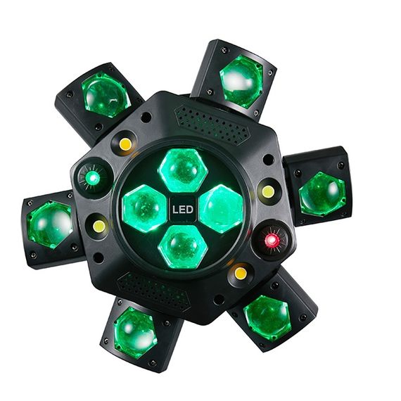 LED STAR MA-E042 Эффект светодиодный вращающийся многолучевой 4 в 1 Beam, B-EYE, Strobe, Laser, DMX