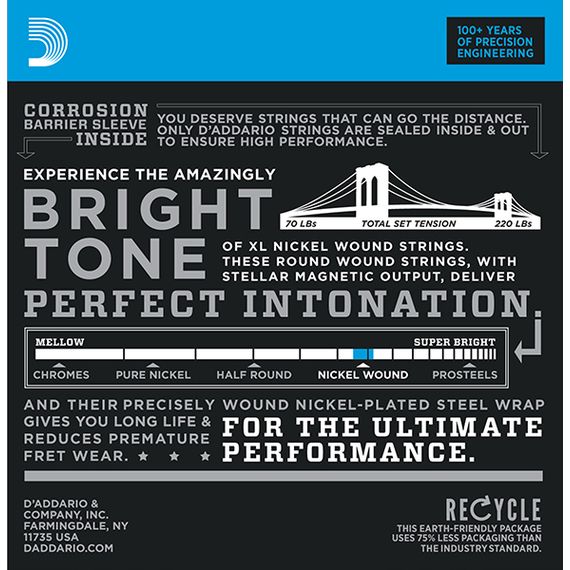 D'ADDARIO EXL120-8 Nickel Wound Комплект струн для 8-струнной электрогитары, Super Light, 9-65, изображение 2