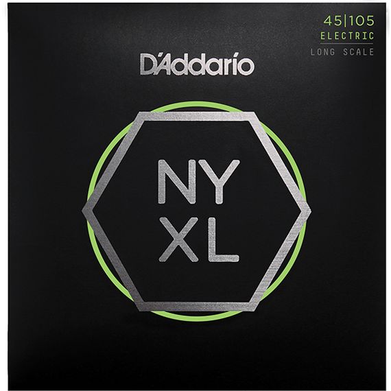 D'ADDARIO NYXL45105 NYXL Комплект струн для бас-гитары, Long Scale, L Top/Med Bottom, 45-105