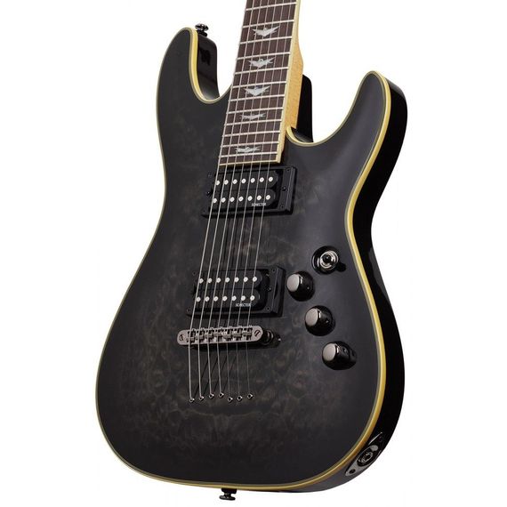 SCHECTER OMEN EXTREM-7 Гитара электрическая 7 струн See-Thru Black, изображение 5