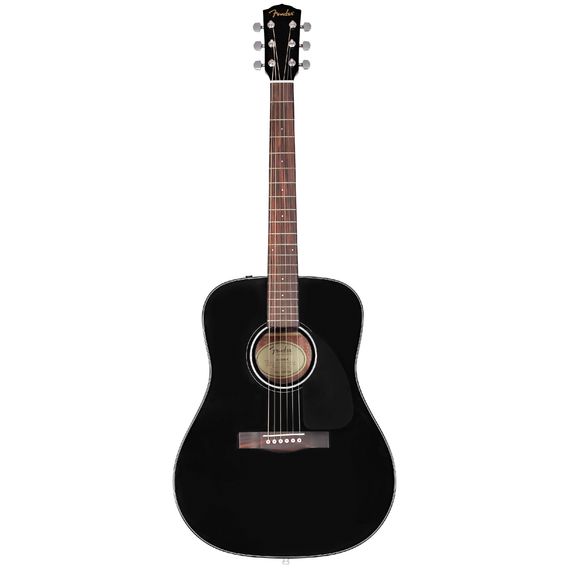 FENDER CD-60 Black акустическая гитара, форма корпуса дредноут, цвет черный, верхняя дека ель, FENDER CD-60 Black акустическая гитара, форма корпуса дредноут, цвет черный, верхняя дека ель,