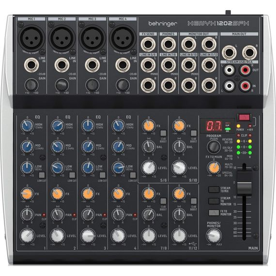 BEHRINGER XENYX 1202FX-EU Микшерный пульт 4 мик, 4 стерео, процессор эффектов