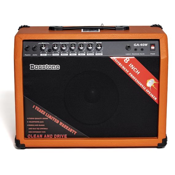 BOSSTONE GA-40W Orange Гитарный усилитель: Мощность - 40 Ватт, Динамик 8".