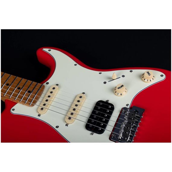 JET JS-400 CRD электрогитара, Stratocaster, корпус тополь запеченный, 22 лада, HSS, tremolo, цвет CR, изображение 3