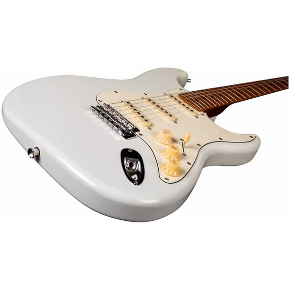 JET JS-300 OW электрогитара,Stratocaster, корпустополь запеченный,22 лада,SSS,tremolo,цветOlympic Wh, изображение 5
