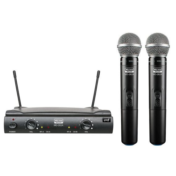 XLINE MD-262A Радиосистема двухканальная c двумя ручными передатчиками, фикс. частоты UHF 650 - 758м, изображение 2