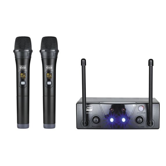 XLINE MD-262A Радиосистема двухканальная c двумя ручными передатчиками, фикс. частоты UHF 650 - 758м