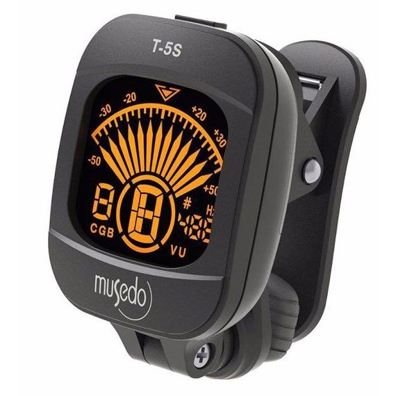 MUSEDO T-5S Тюнер цифровой на прищепке, черный, оранжевая подсветка